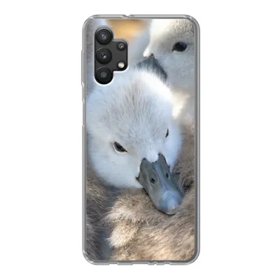 Produktbild von MuchoWow® Handyhülle Schutzhülle Hülle für Samsung Galaxy A32 5G Schwäne - Licht - Küken Silikon Softcase Handy Hülle - Softcase