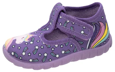Zdjęcie produktu dla Dziecięce domowe buty na rzepy marki Fischer, z motywem jednorożca