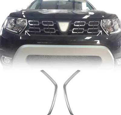 Image de Cadres phares pour Dacia Duster II 2018-2021 2 PCS en acier inoxydable Chromé