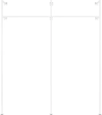 Produktbild von Natural Goods Berlin Wandkleiderstange, Kleiderstange Wandmontage aus hochwertigem Stahl, pulverbeschichtetes Kleiderstangen Wandsystem als offener Kleiderschrank, DUO 192x220cm, Weiß