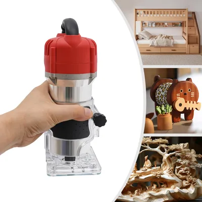 Produktbild von Oberfräse 220V 800W Electric Hand Holz Kantenfräse Elektrischer Handschneider Holzlaminator Router Router Engraver Einhandfräse Holzfräse für Holzverarbeitung