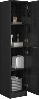 Image de Buffet haut vidaXL noir aspect chêne 35 x 39 x 168 cm