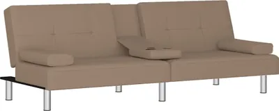 Obrázok produktu pre vidaXL Rozkladacia pohovka s držiakmi na poháre Imitácia kože Cappuccino