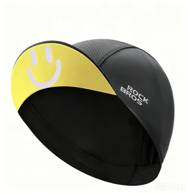 Produktbild von ROCKBROS Fahrradkappe Uni Unterziehmütze Cycling Cap für Sommer & Winter, Atmungsaktiv Winddicht Leicht Mütze Schwarz- Gelb