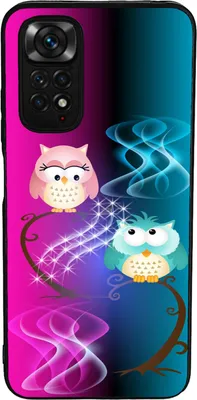 Produktbild von TPU Silikon Hülle für Xiaomi Redmi 10C Handy Cover Case Schutzhülle Handyhülle Bumper MOTIV 295 Eulen Ast Pink Blau