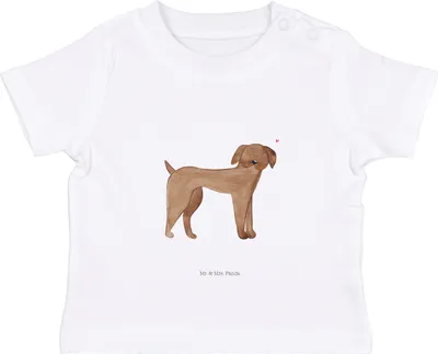 Produktbild von Mr. & Mrs. Panda Babyshirt Hund Dogge 6. - 12. Monat - Weiß - Geschenk, T-Shirt Baby, Hunde, Herz, Sprüche, , Shirt, Deutsche, Jerseyshirt