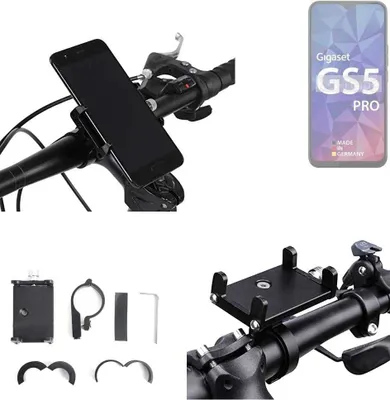 Produktbild von K-S-Trade Handyhalterung für das Fahrrad kompatibel mit Gigaset GS5 Pro SE Halter Lenkstange Fahrradhalterung Motorrad Bike Mount Befestigung