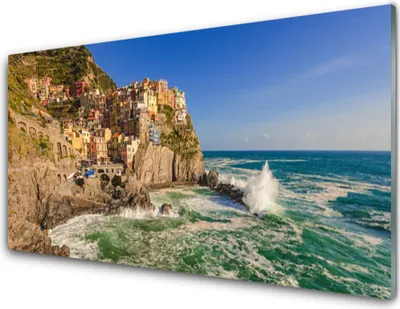 Produktbild von Acrylglasbilder 100x50 Wandbild Druck Meer Gebirge Landschaft