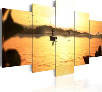 Produktbild von Modernes Wandbild 030112- 3 (100x50) - 5 Teilig Bilder Fotografie auf Vlies Leinwand Foto Bild Dekoration Wand Bilder Kunstdruck Natur