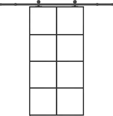 Zdjęcie produktu dla vidaXL Drzwi przesuwne z okuciem 102,5x205 cm ESG szkło i aluminium