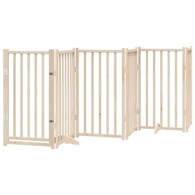Obrázok produktu pre Psia bránka s dvierkami, skladacia, 6 panelov, 300 cm, masívne jedľové drevo