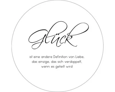 Produktbild von Rundes Glasbild Shabby Chic Serie Glück mit inspirierendem Schriftzug Ø 20 cm