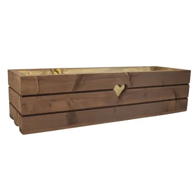 Obrázek produktu pro Dřevěný truhlík z masivu srdce - hnědý 60 cm