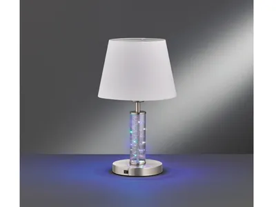 Produktbild von Ausgefallene FHL easy Tischlampe XENIA mit Stoffschirm Weiß & RGB LED