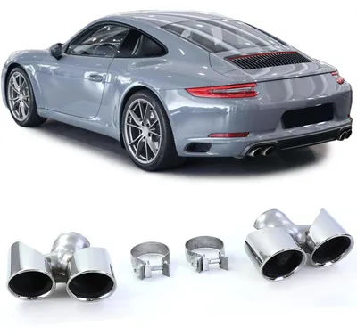 Für Porsche 911 991.2 ab 2015-2019 / 3.0 370PS Doppelrohr Endrohre Poliert in der Farbe von Carparts-Online GmbH