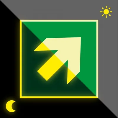 Produktbild von Aufkleber | PERMALIGHT power langnachleuchtend Zusatzzeichen Richtungspfeil d...