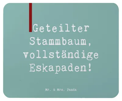Produktbild von Mr. & Mrs. Panda Mauspad Spruch Halbbruder Eskapaden - Meeresbrise - Geschenk, Abenteuer, Schabernack, herzerwärmende Sprüche, Geschwister, Mousepad, Familie, Mouse Pad