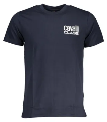 Produktbild von Herren Kurzarm T-Shirt Blau mit Rundhals und Druck-Logo