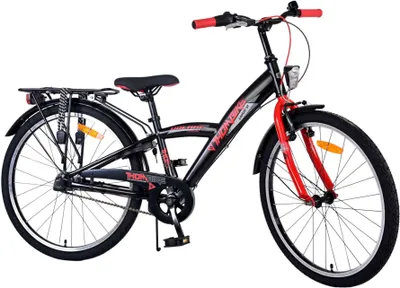 Produktbild von TPFSports Thombike Kinderfahrrad - Jungen - 24 Zoll - Rücktritt + Handbremse - 3 Gänge - Rot
