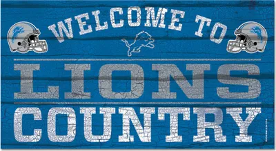Produktbild von NFL Detroit Lions Welcome to Country Wood Sign Holzschild Holz 61x33cm