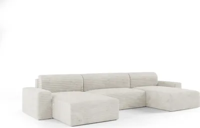 Produktbild von KEF  Ecksofa Ohio – U-Form – 405x70x185 cm – Liegefläche 140x340 cm – Rollsystem zur Ausklappung – Mit Schlaffunktion – Mit Bettkasten Tillia 1