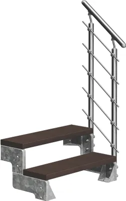 Produktbild von Dolle Außentreppe Gardentop 36-44cm Geschosshöhe mit Trimax dunkelbraun 80cm breit mit Prova-Geländer
