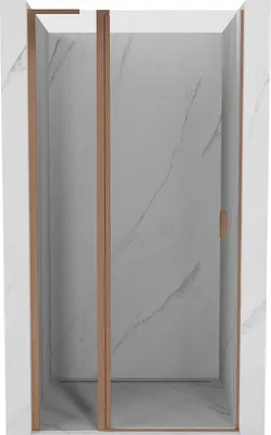 Produktbild von Mexen Mist L Duschdrehtür 90 cm, transparent, gebürstetes Kupfer - 8A4L-090-000-65-00