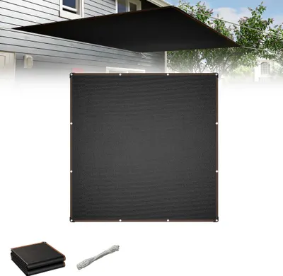 Produktbild von LZQ Sonnensegel 3x3m Quadratisch – 95% UV-Schutz & Wasserdicht, HDPE 150g/m², inkl. Seile – Schattenspender für Garten, Terrasse, Balkon, Anthrazit