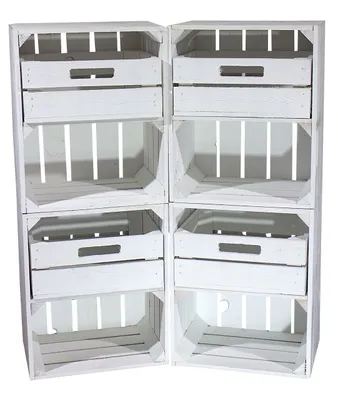 Produktbild von 6x WEIßE OBSTKISTEN hochkant - mit einer SCHUBLADE oben / NEU / 40x30x50cm/ Nachtschrank
