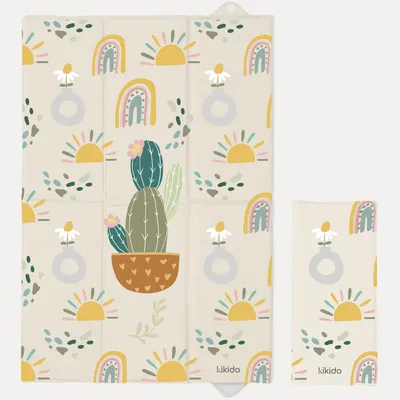 Produktbild von Kikido Baby Wickelunterlage unterwegs 40x60 cm - Weiche Reise waschbar für den Windelwechsel - Kaktus