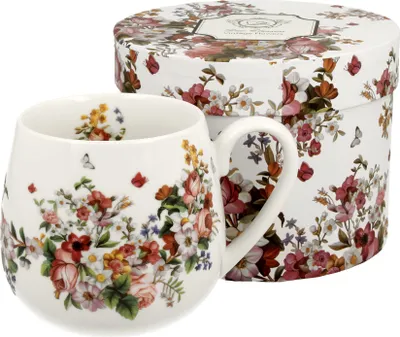 Produktbild von DUO FLORAL Fassbecher 430 ml VINTAGE FLOWERS WHITE New Bone China Porzellan