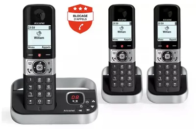 Immagine prodotto di Telefono cordless duo con segreteria telefonica nero Alcatel F890VOICETRIONOIR