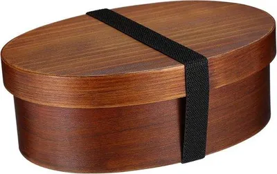 Produktbild von Holzlunchbox mit 800 ml Fassungsvermögen, Retro-Design und natürlichen Materialien. Geeignet für Büro-Lunch und Picknick, leicht und praktisch.