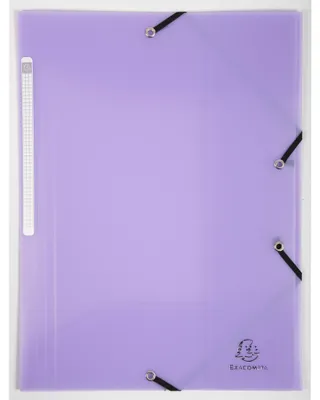 Produktbild von Exacompta 25x Sammelmappe A4 + Gummizug, 3 Klappen, PP, Malve, 55175E