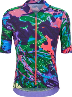 Produktbild von SANTINI Kurzarm Fahrradtrikot - REDUX LOUD - Grün/Lila/Rosa L