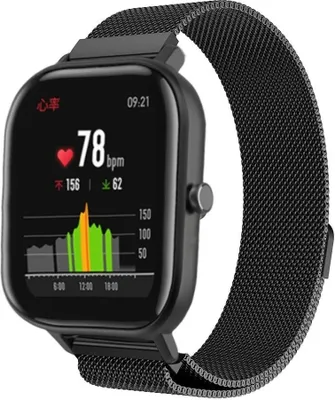 Produktbild von Strap-it Xiaomi Amazfit GTS Milanese Armband (Schwarz)