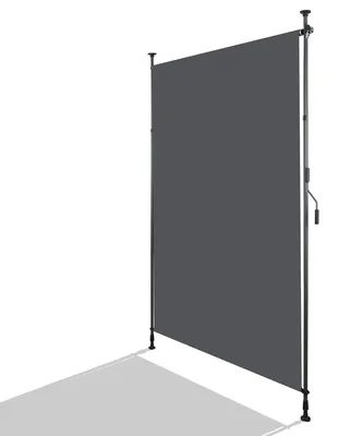Zdjęcie produktu dla Wysuwana, pionowa markiza zewnętrzna - osłona balkonu - mocowanie zaciskowe, bez wiercenia - ręczna korba - 200x270 cm - antracyt