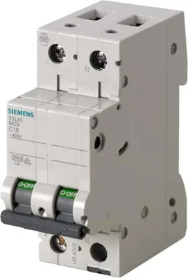 Productafbeelding van Siemens stroomonderbreker, 2-polig, 16 A, 230 V, type 5SL4516-6 (artikelnummer: 5SL4516-6)