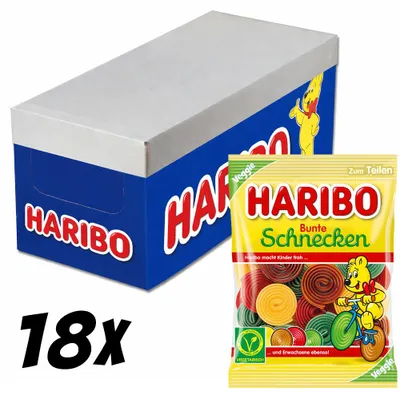 Produktbild von Haribo Bunte Schnecken vegetarisch 18 x 160g Vorratspack
