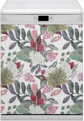 Produktbild von Geschirrspüle Magnet für Spülmaschine Magnetmatte Küche Magnete  Dekorative 60x70 cm  - Farbenfrohe Blumen