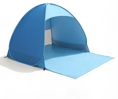 Produktbild von Strandmuschel Pop Up Strandzelt für 2-3 Personen und Kinder, UV-Schutz UPF 50+, Sonnenschutz mit Bodenplane, Tragetasche und 6 Heringen