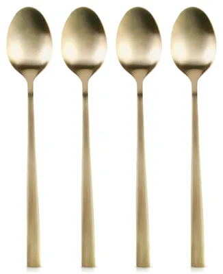 Image de Cuillères à cocktail - Cuillères de bar - Lot de 4 - Acier inoxydable - Finition dorée
