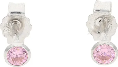 Produktbild von Silber 925 Ohrstecker Damen mit pinken Zirkonia JuwelmaLux JL52-06-0173
