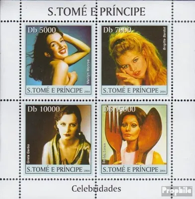 Produktbild von Briefmarken Sao Tome e Principe 2004 Mi 2653-2656 Kleinbogen (kompl.Ausg.) postfrisch Filmschauspielerinnnen