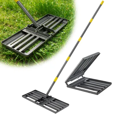 Zdjęcie produktu dla Grabarka do trawy o długości 220 cm, składana wyrównywarka z łopatą o wymiarach 68 x 25 cm do pielęgnacji trawnika