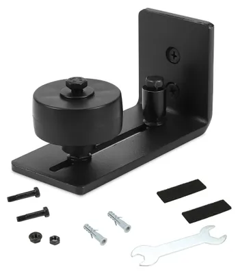 Obrázek produktu pro ISOISL 1 kus podlahové vodítko pro posuvné dveře, ocel, černá barva, rozměry 11,5 × 6,5 × 5 cm, bez otvorů v podlaze