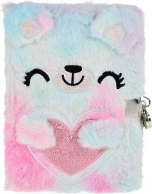 Immagine prodotto di Lolex | Taccuino di peluche - Grande A5 - 350 g - Con chiusura - Diario segreto per bambini