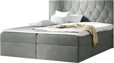 Produktbild von MIRJAN24 Boxspringbett Loloz, Doppelbett mit Bettkasten und Matratze, Ehebett (Farbe: Mikrofaza 0014, Größe: 140x200 cm)