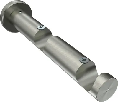 Produktbild von Interdeco Träger mit Abstand 7,5/14,5 cm / Wandhalterung für Gardinenstangen 20 mm Ø, 2-läufig Edelstahl-Optik, Typ Platon