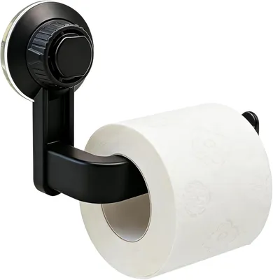 Produktbild von Toilettenpapierhalter, Wandmontage, 14,5 x 6,5 x 10 cm, schwarz, für Badezimmer